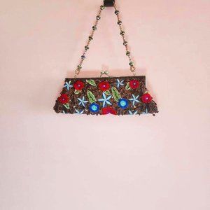 Beautiful Beaded Evening  Vintage Clutch Bag
